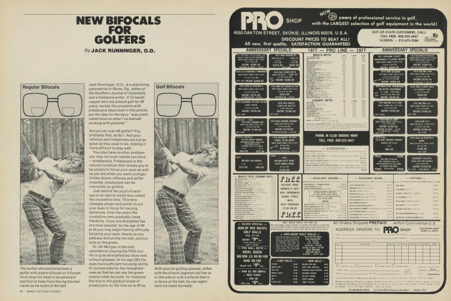 NEW BIFOCALS FOR GOLFERS