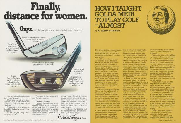HOW I TAUGHT GOLDA MEIR TO PLAY GOLF -- ALMOST