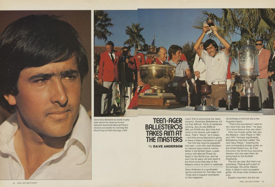 TEEN-AGER BALLESTEROS TAKES AIM AT THE MASTERS