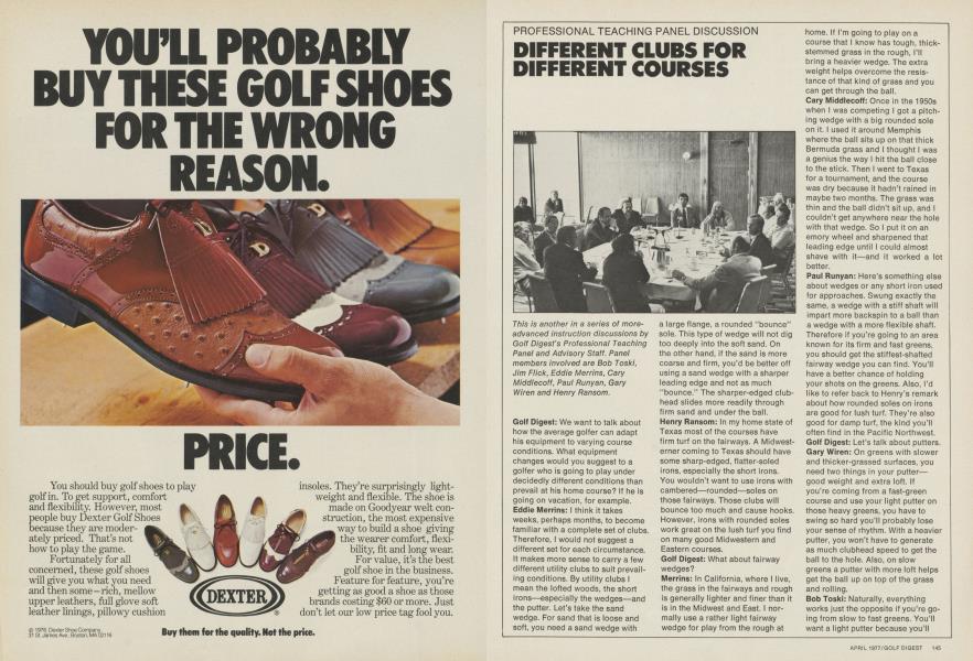 DIFFERENT CLUBS FOR DIFFERENT COURSES