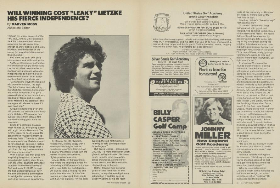 WILL WINNING COST "LEAKY” LIETZKE HIS FIERCE INDEPENDENCE?