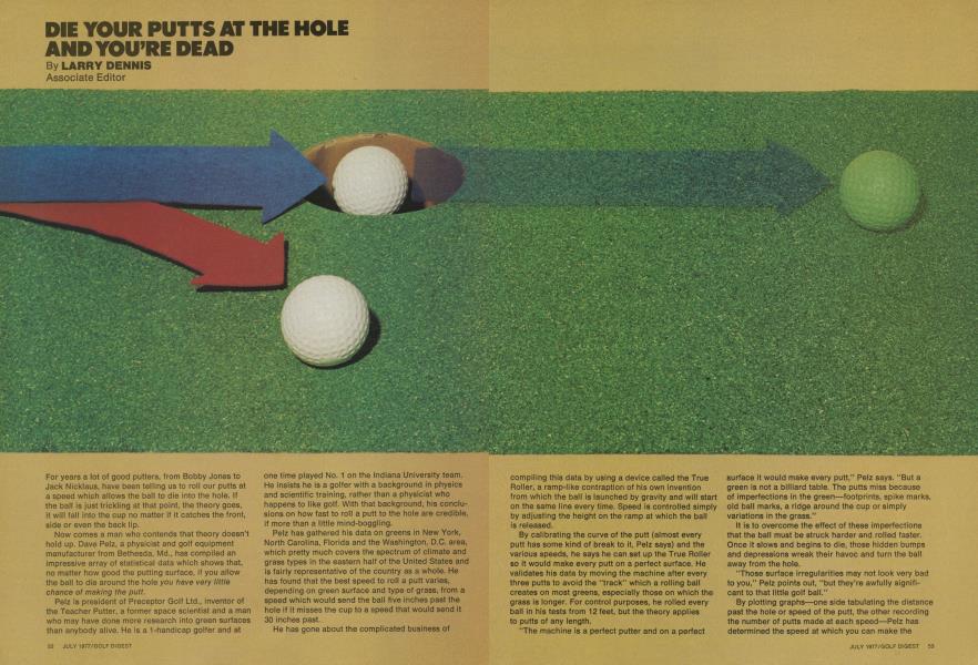 DIE YOUR PUTTS AT THE HOLE AND YOU’RE DEAD