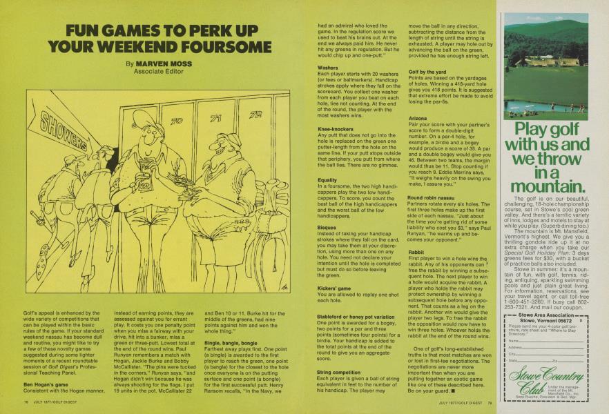 FUN GAMES TO PERK UP YOUR WEEKEND FOURSOME