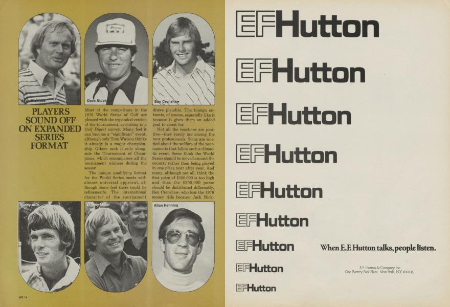 PLAYERS SOUND OFF ON EXPANDED SERIES FORMAT