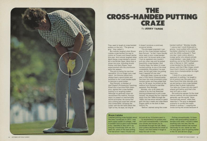 The cross-handed putting craze