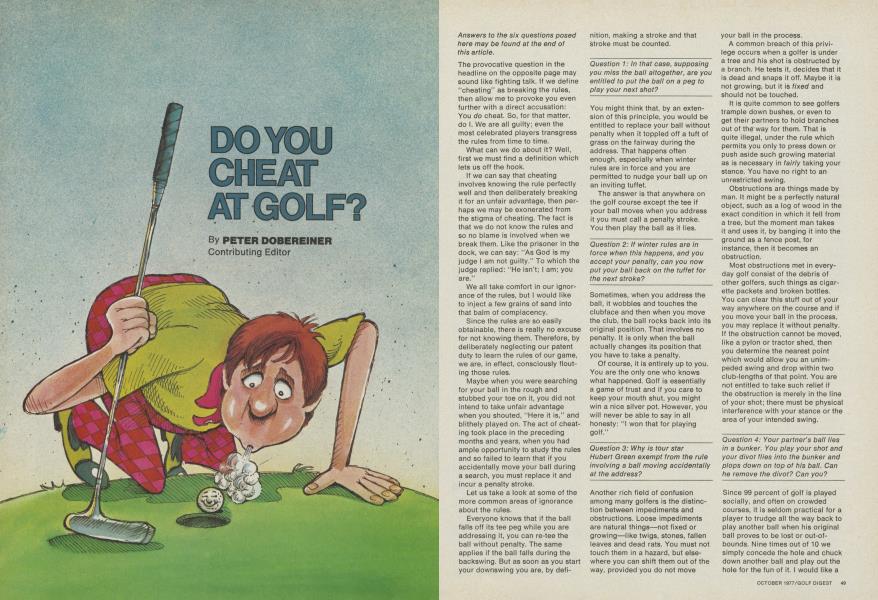 Do you cheat at golf?
