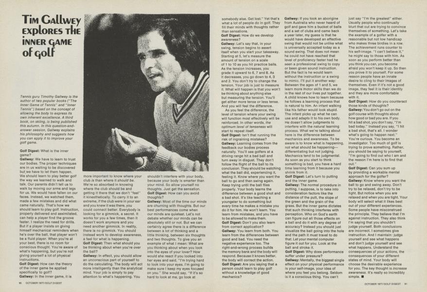 Tom Gallwey Explores the Inner Game of Golf