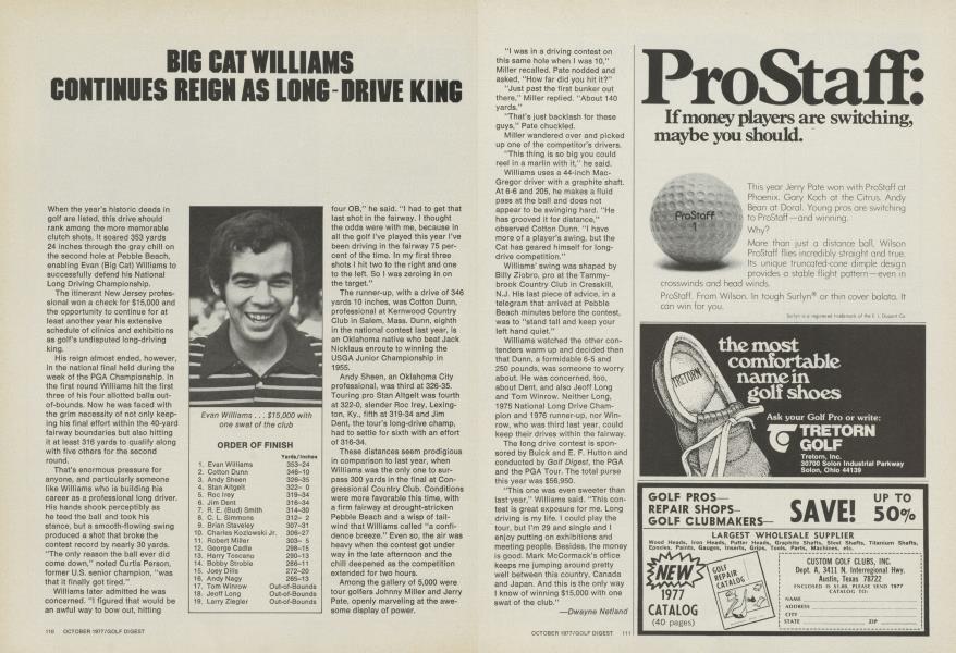 BIG CAT WILLIAMS CONTINUES REIGN AS LONG-DRIVE KING