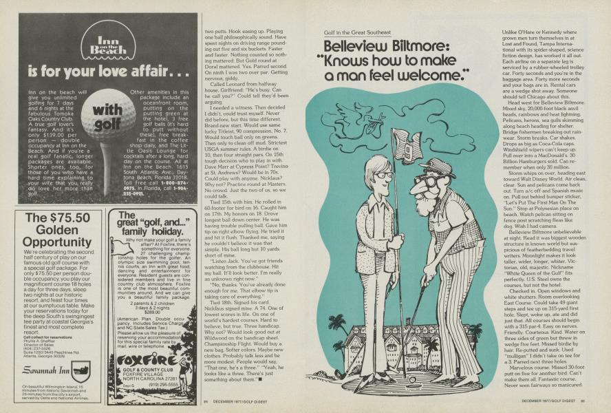 Belleview Biltmore: "Knows how to make a man feel welcome."