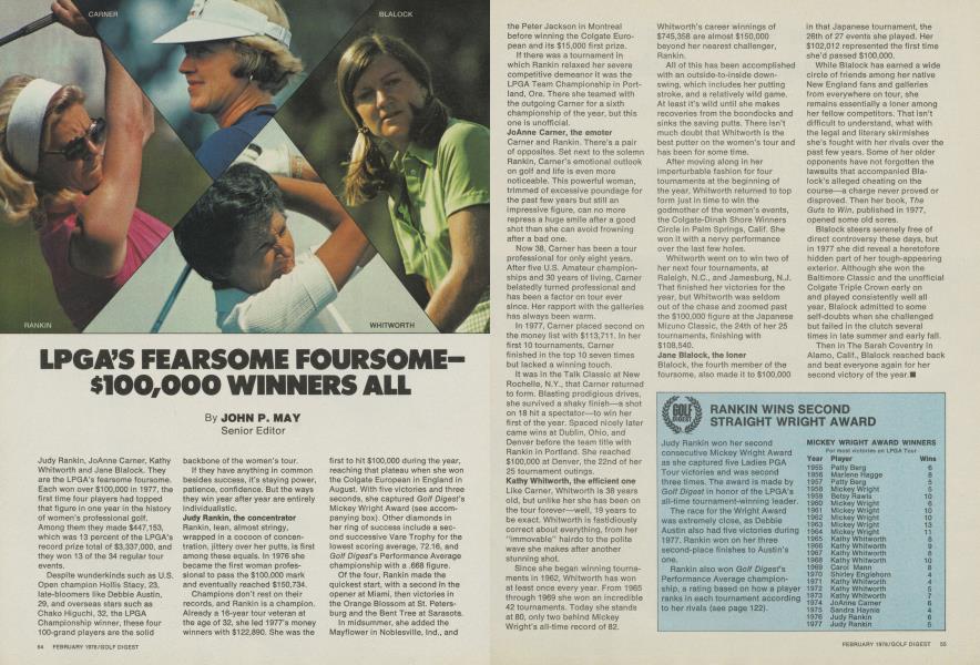 LPGA’S FEARSOME FOURSOME— $100,000 WINNERS ALL