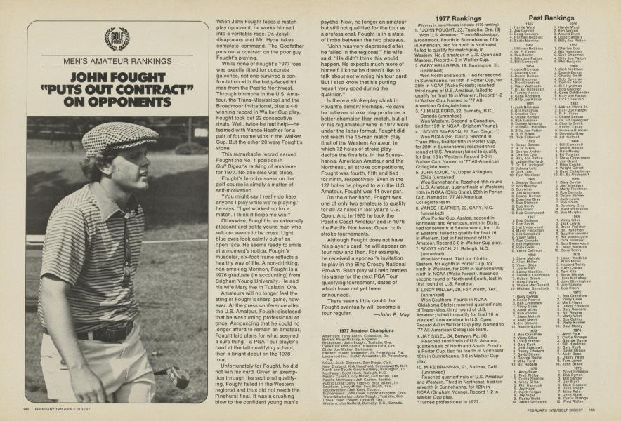 JOHN FOUGHT “PUTS OUT CONTRACT” ON OPPONENTS