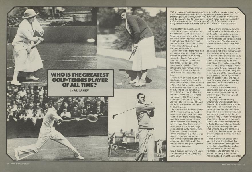 WHO IS THE GREATEST GOLF-TENNIS PLAYER OF ALL TIME?