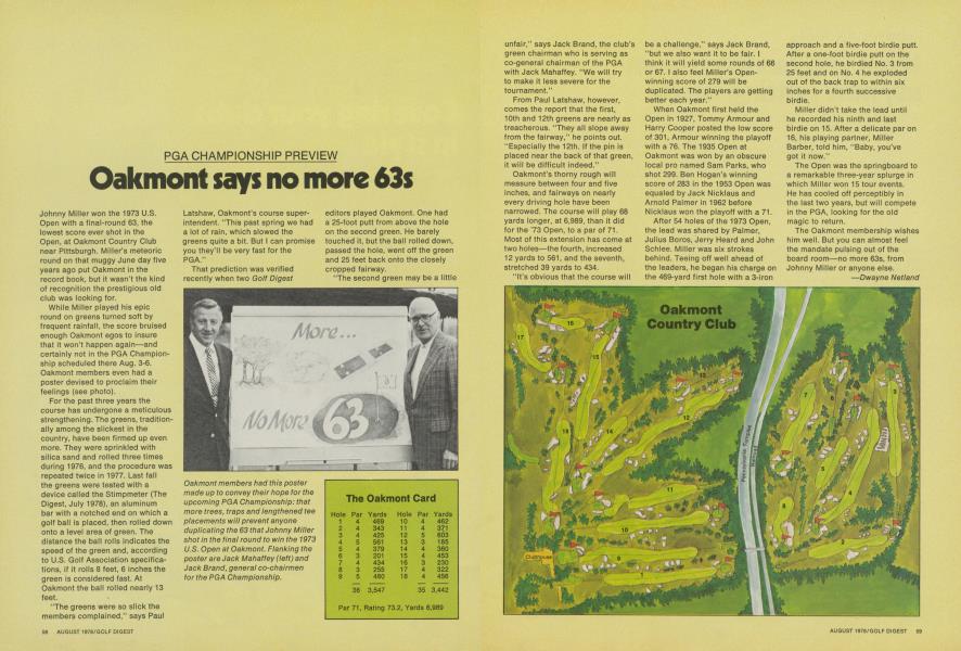 Oakmont says no more 63s