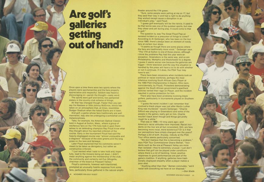 Are golf's galleries getting out of hand?