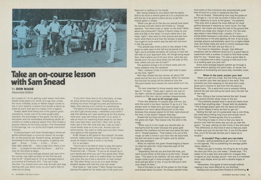 Take an on-course lesson with Sam Snead