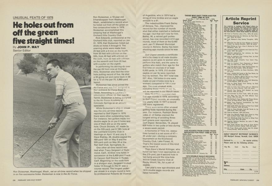 He holes out from off the green five straight times!