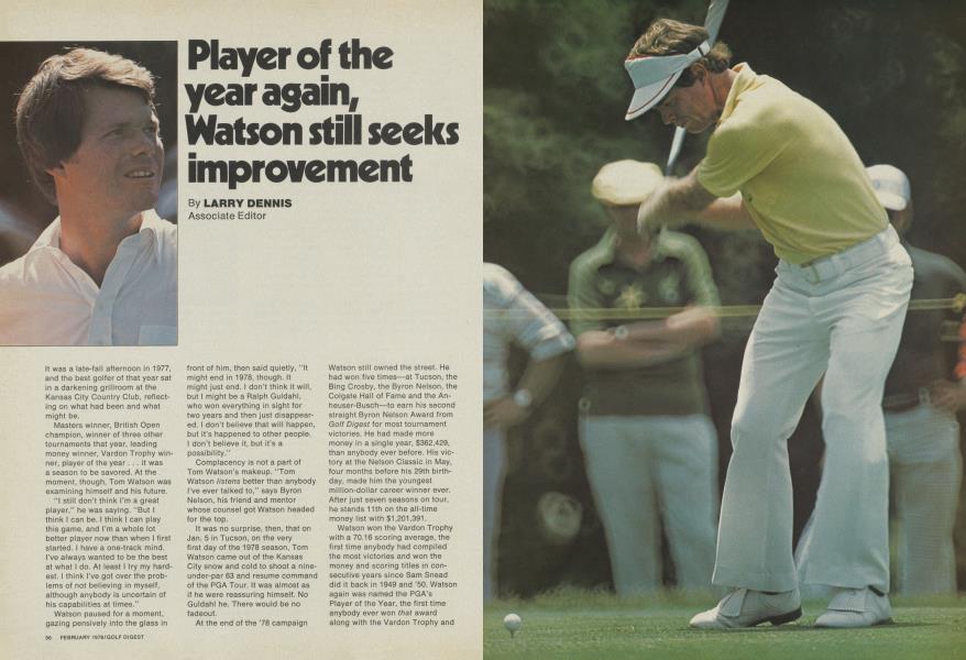 Player of the year again, Watson still seeks improvement