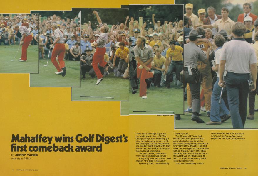 Mahaffey wins Golf Digest's first comeback award