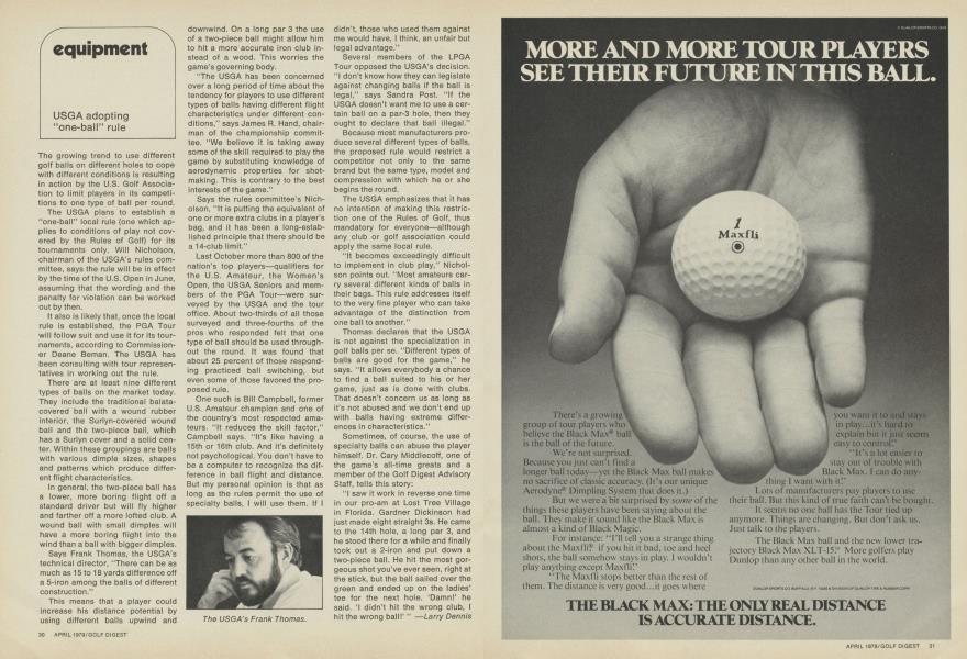 USGA adopting “one-ball” rule