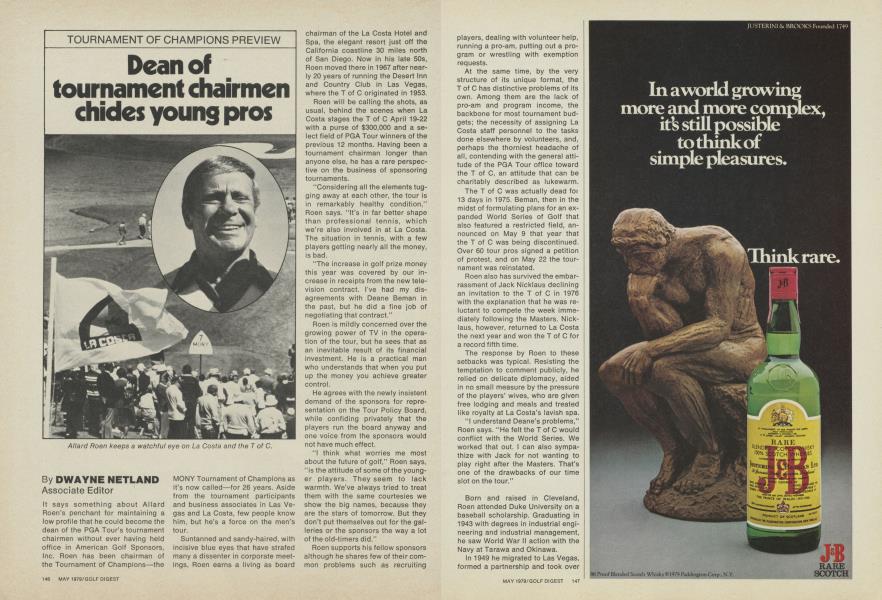 Dean of tournament chairmen chides young pros