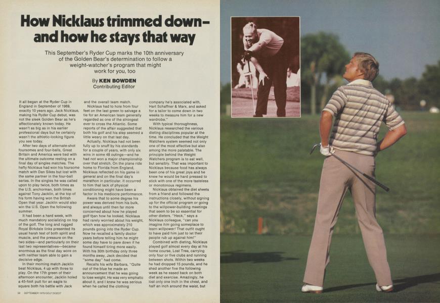 How Nicklaus trimmed down and how he stays that way