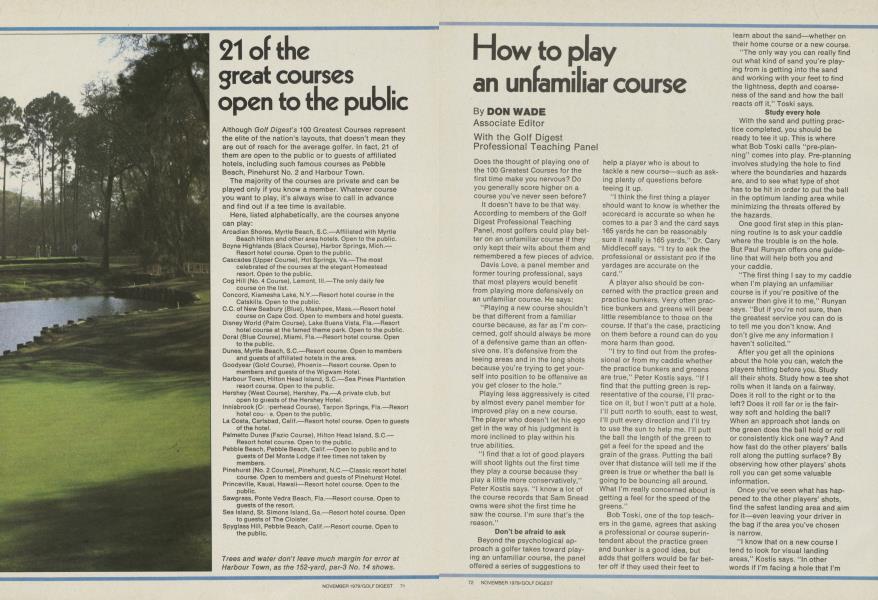 How to play an unfamiliar course