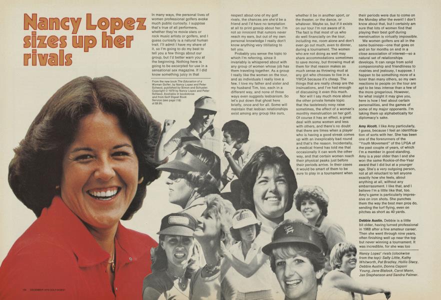 Nancy Lopez sizes up her rivals