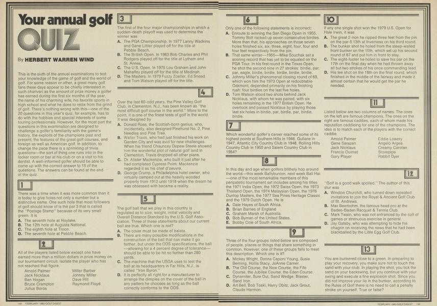 Your annual golf QUIZ