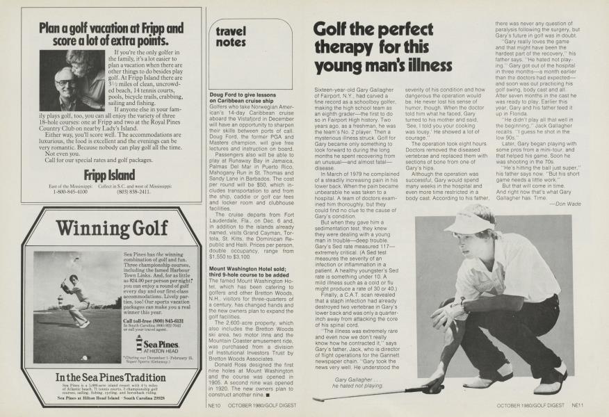 Golf the perfect therapy for this young man's illness