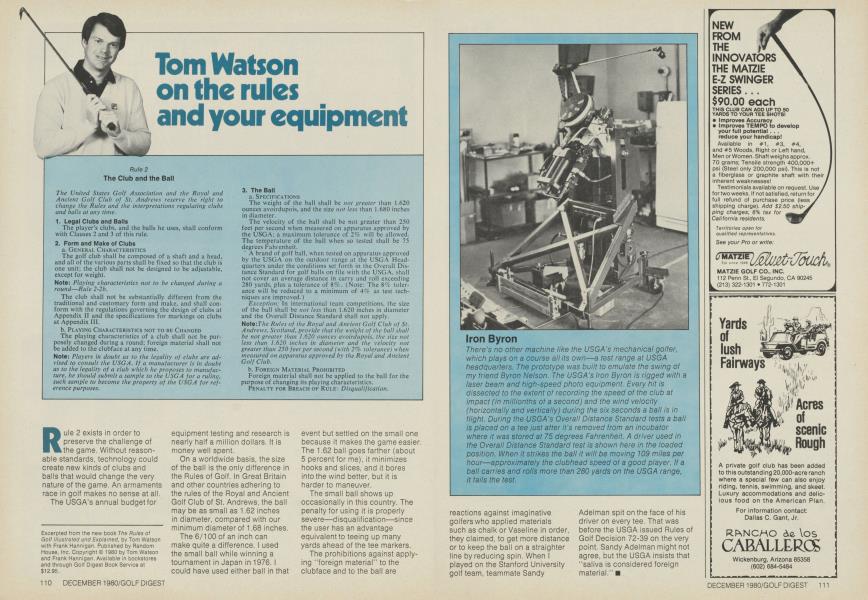 Tom Watson on the rules and your equipment