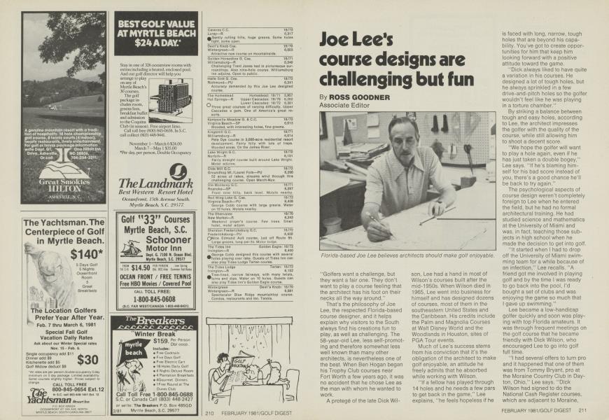 Joe Lee's course designs are challenging but fun