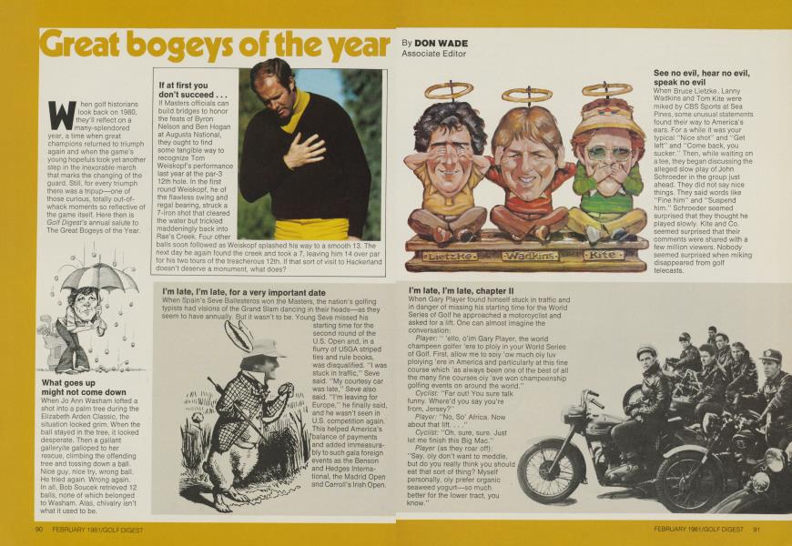 Great bogeys of the year