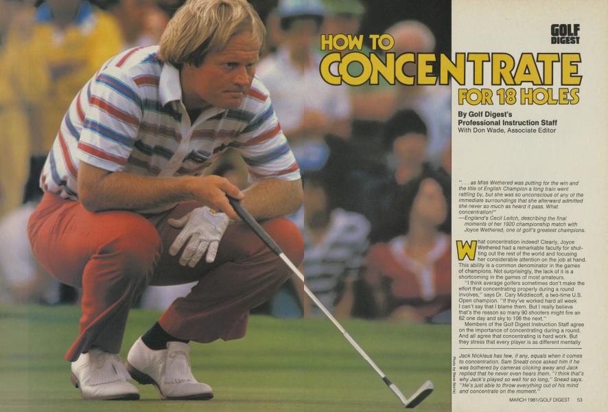 HOW TO CONCENTRATE FOR 18 HOLES