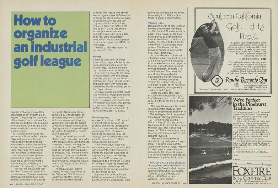 How to organize an industrial golf league
