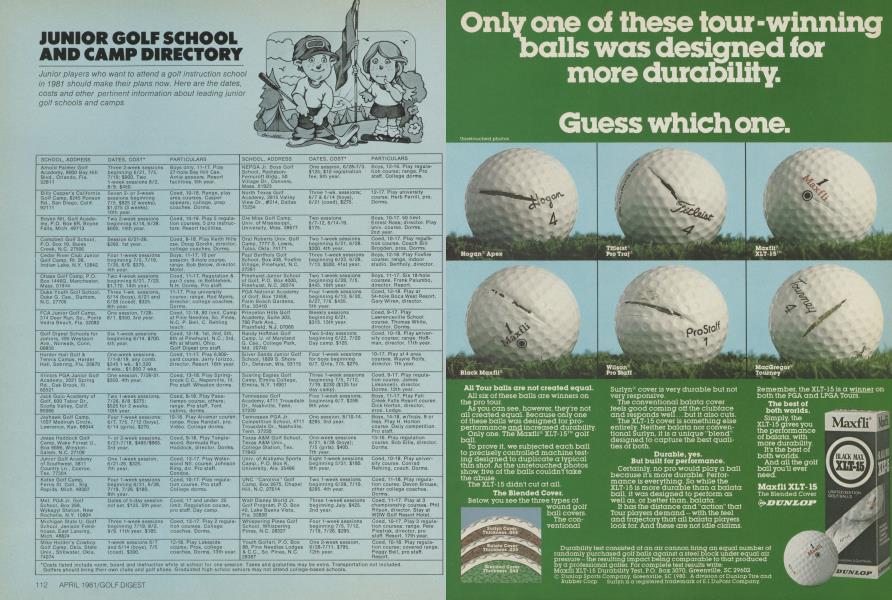 JUNIOR GOLF SCHOOL AND CAMP DIRECTORY