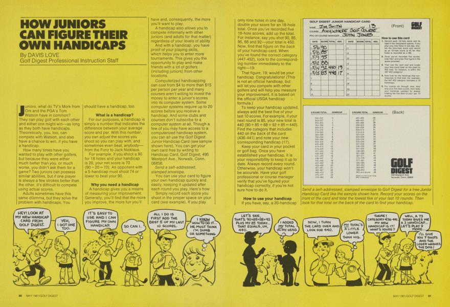 HOW JUNIORS CAN FIGURE THEIR OWN HANDICAPS