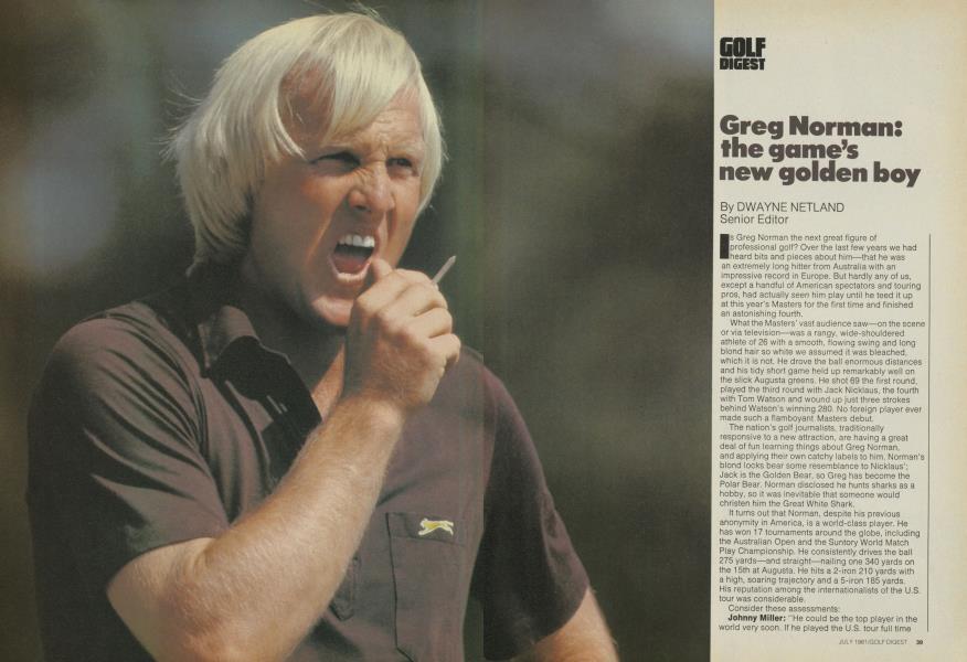 Greg Norman: the game's new golden boy