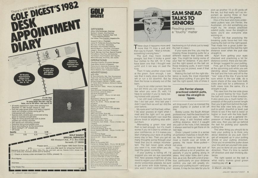 Reading greens a “touchy” matter