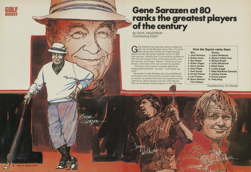 Gene Sarazen at 80 ranks the greatest players of the century