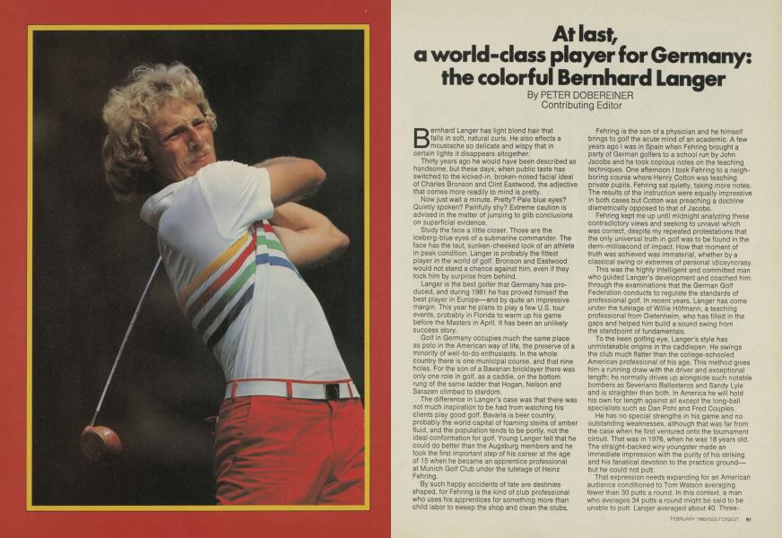 At last, a world-class player for Germany: the colorful Bernhard Langer