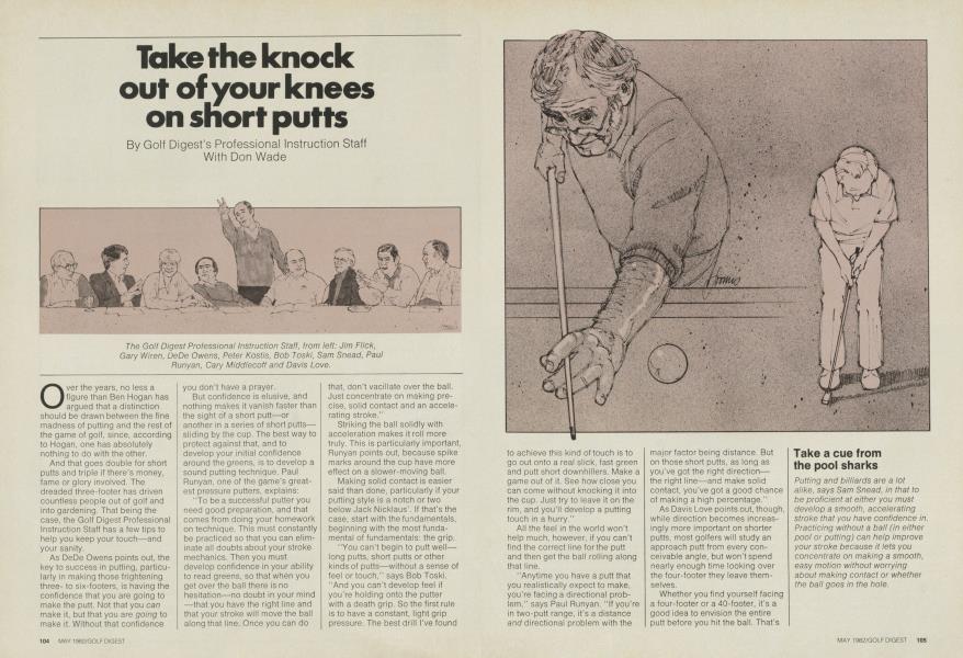 Take the knock out of your knees on short putts