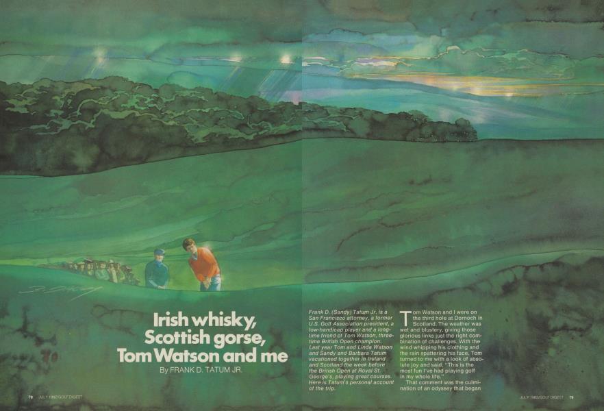 Irish whisky, Scottish gorse, Tom Watson and me