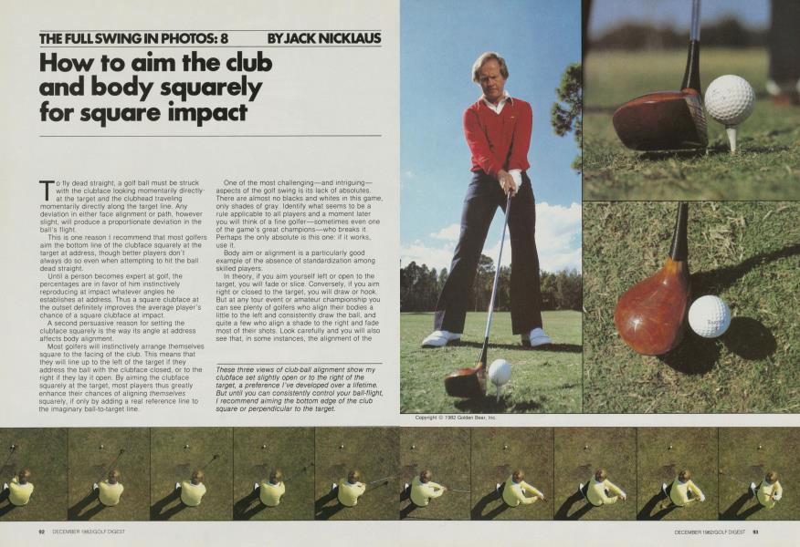 How to aim the club and body squarely for square impact