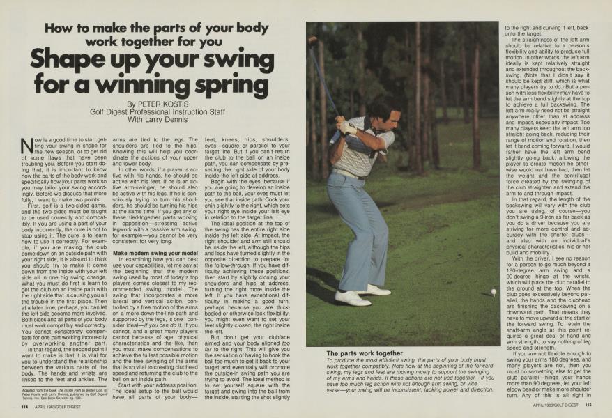 How to make the parts of your body work together for you Shape up your swing for a winning spring