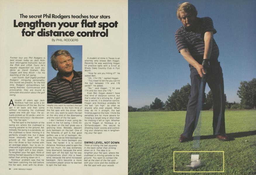 The secret Phil Rodgers teaches tour stars Lengthen your flat spot for distance control