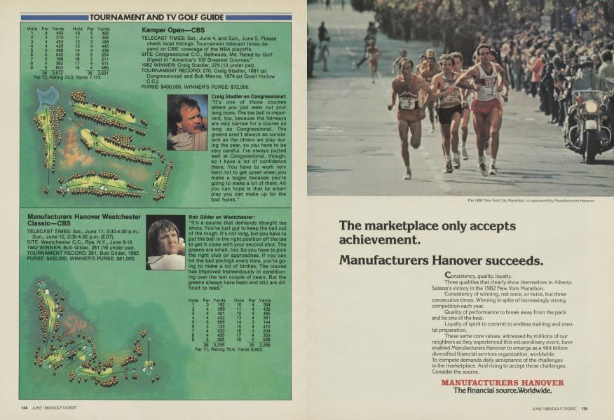TOURNAMENT AND TV GOLF GUIDE