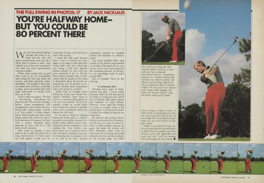 YOU’RE HALFWAY HOME-BUT YOU COULD BE 80 PERCENT THERE