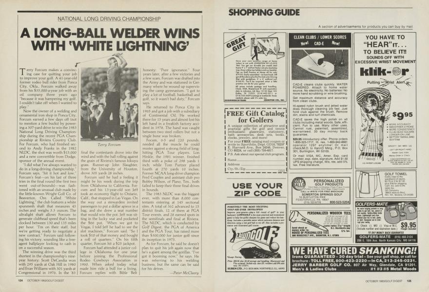 A LONG-BALL WELDER WINS WITH 'WHITE LIGHTNING'