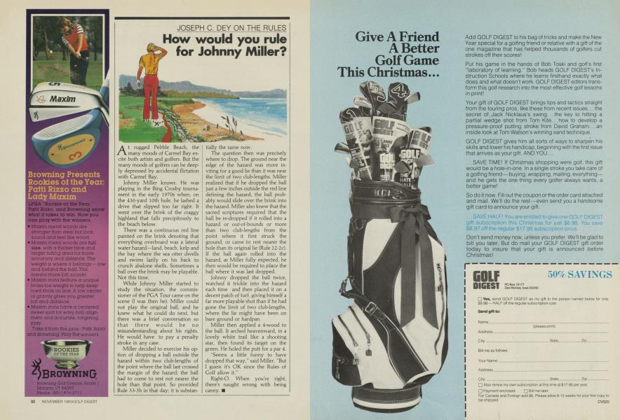 How would you rule for Johnny Miller?