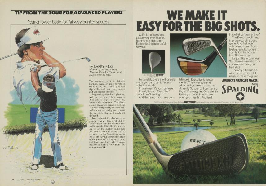 TIP FROM THE TOUR FOR ADVANCED PLAYERS